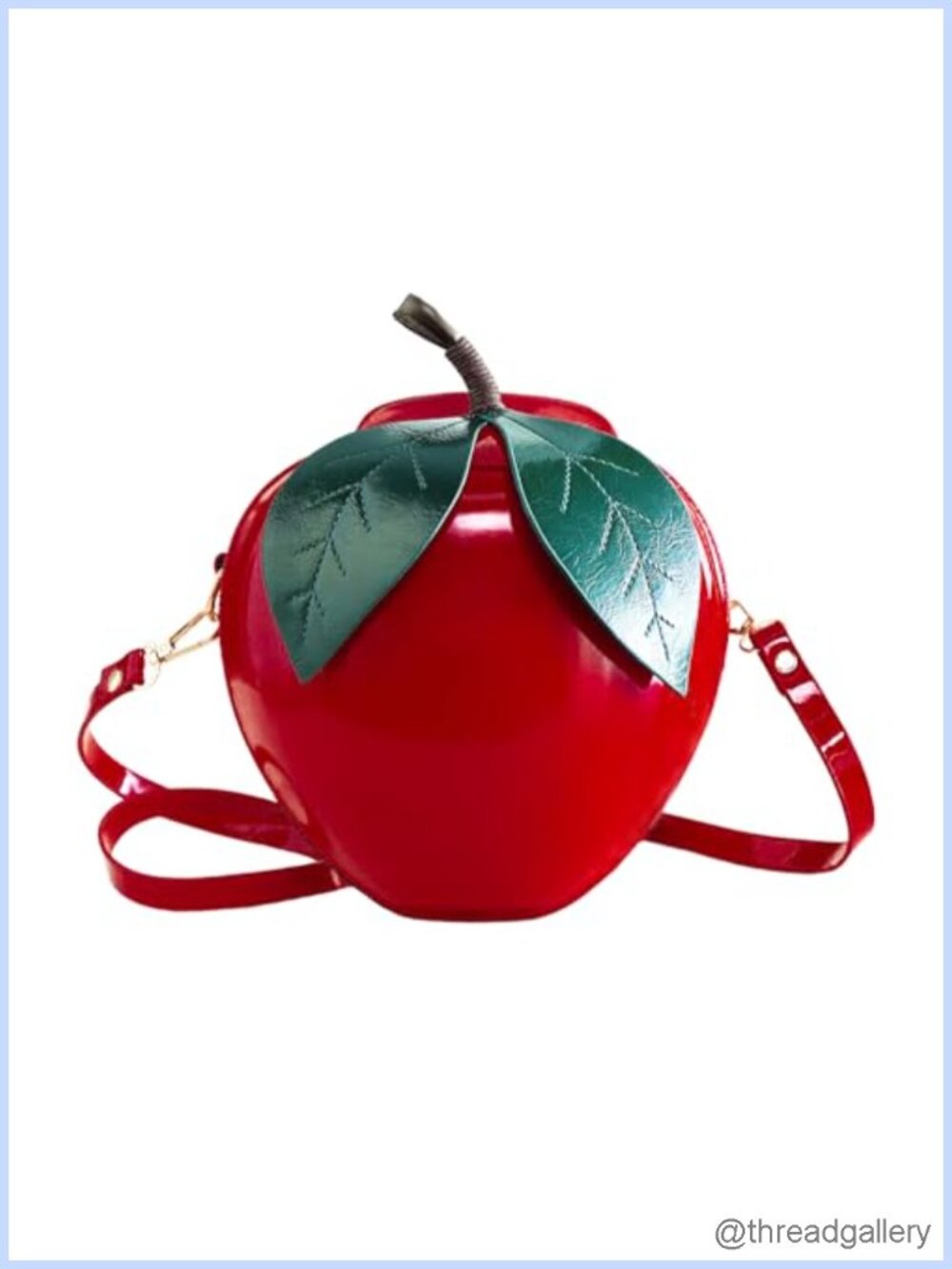 PU Leather Apple Shape Crossbody Shoulder Bag Adjustable Strap Work Bag